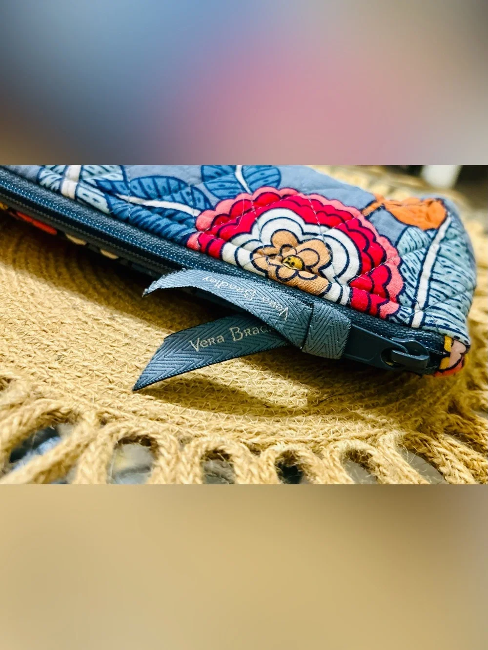 Vera Bradley quilted  cotton  accessory pouch -“Tropical Evening